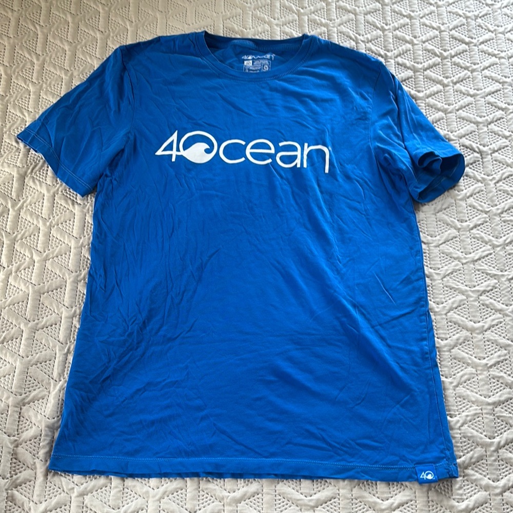 Vibrant Blue Short Sleeve Tee with Logo
